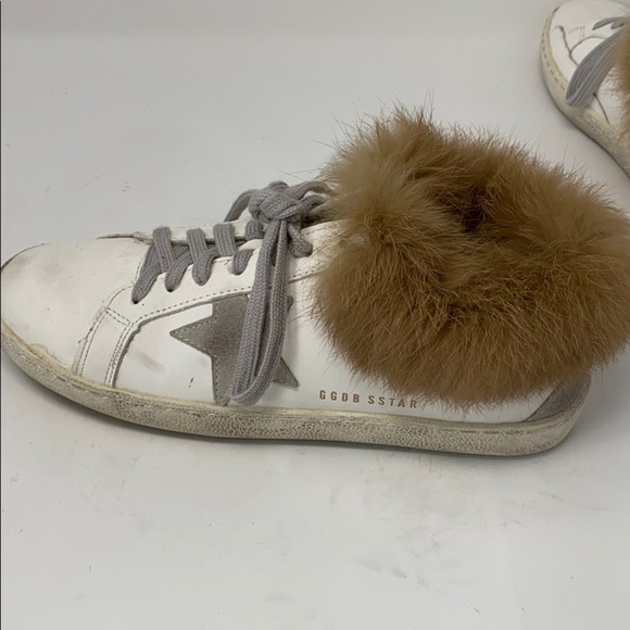 No brand Shoes - White Sneakers with Fur***The fur colors are a little mismatch